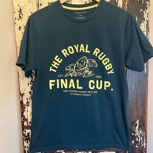 Men’s Denim & Flower by Ricky Singh size L Rugby Final Cup T-shirt.